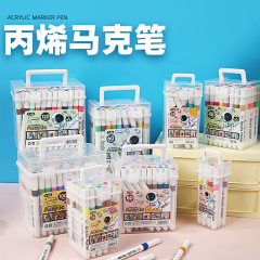 桶装丙烯马克笔可叠色儿童专用120色水彩笔正版学生可水洗彩色笔