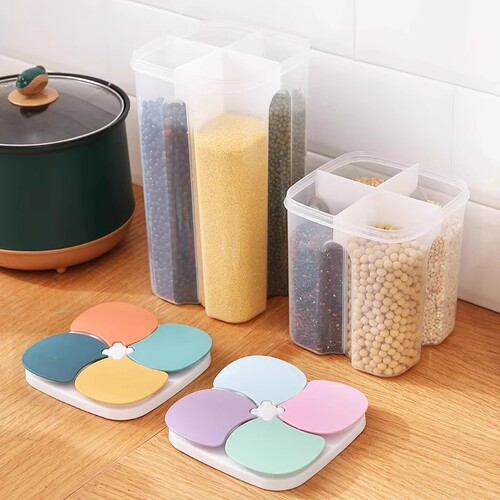 Sealed Jar for Grains & Cereals, Household Noodle Storage Box, Kitchen Bean & Grain Storage Container with Compartments for Rice and Miscellaneous Grains