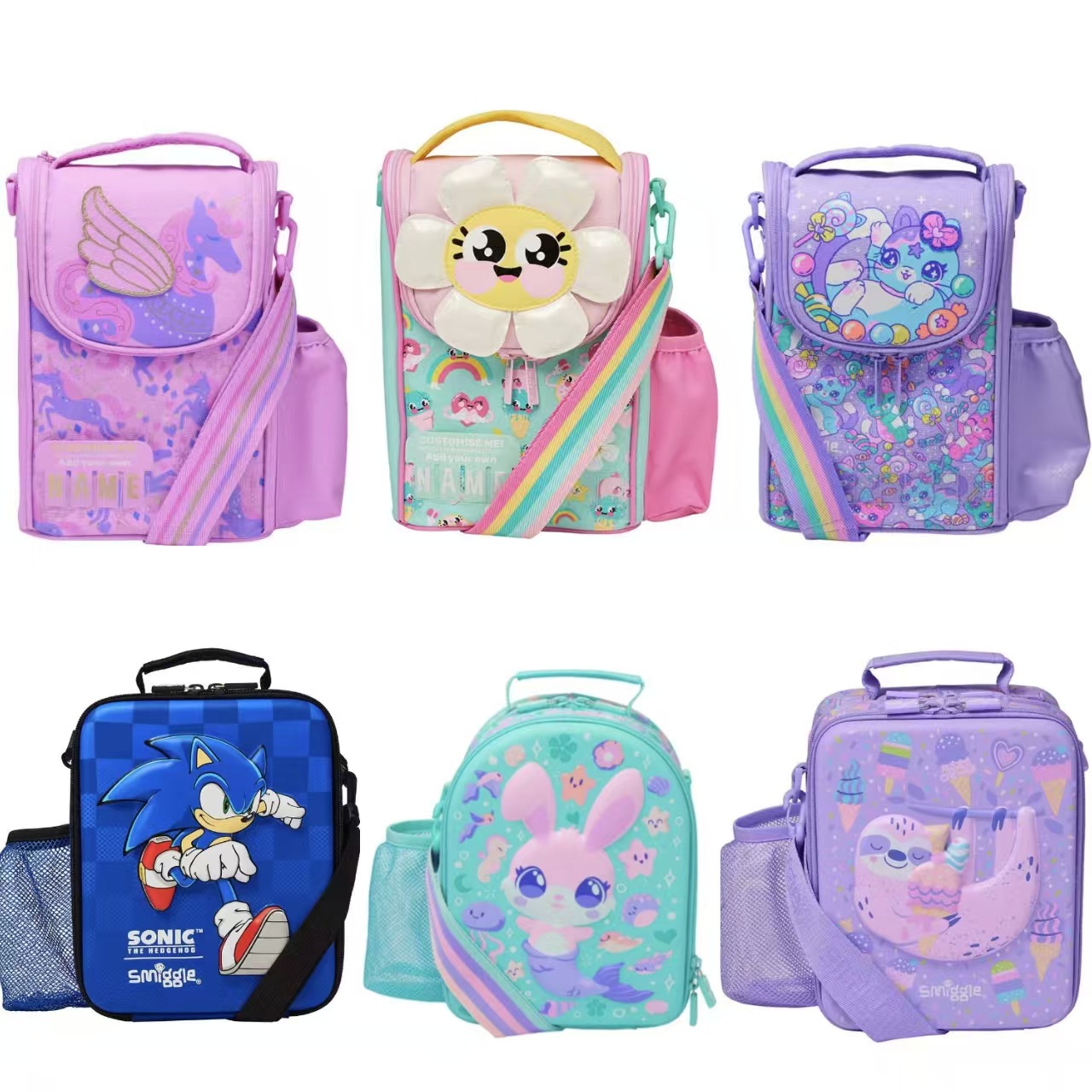 Australian Smiggle Vertical Hard-Shell Lunch Bag Kidsren's Outdoor Lunch Bag Primary School Students Waterproof and Insulated Lunch Bag