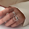 Tide, adjustable ring, simple and elegant design, 2024 years, on index finger, Japanese and Korean