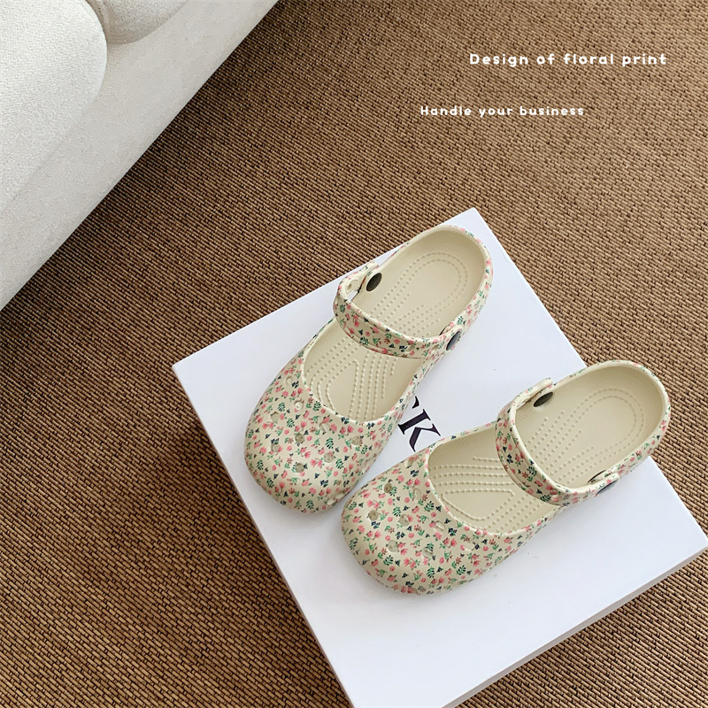 Ballet-Style Perforated Shoes for Women, Eva Summer Lightweight Comfortable Nurse Slippers, Mary Jane Beach Non-Slip Closed-Toe Slippers for Women Ballet-Style Perforated Shoes for Women, Eva Summer Lightweight Comfortable Nurse Slippers, Mary Jane Beach Non-Slip Closed-Toe Slippers for Women