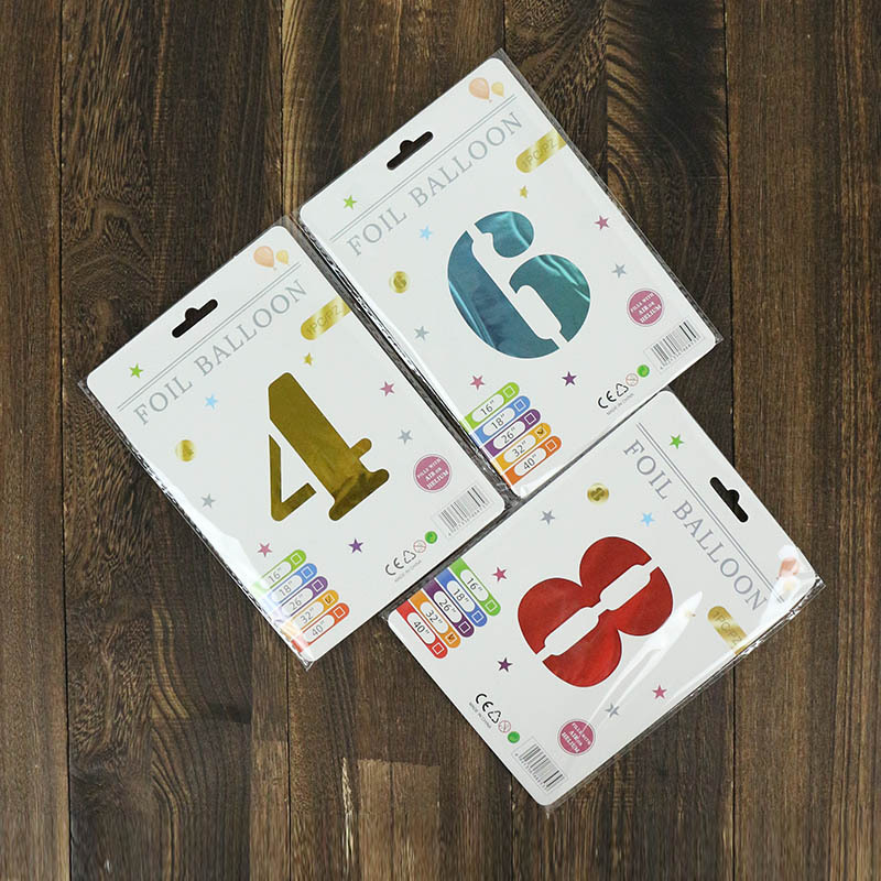 Globo digital de 32 pulgadas, embalaje de tarjeta de papel independiente, versión estadounidense, película de aluminio delgada, embalaje fino, papel de aluminio, globo de cumpleaños