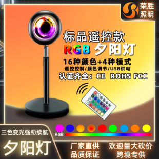 Sunset Sunset Lamp Floor-Standing Creative Metal Table Lamp Sunset Led Projection Lamp Accessible Luxury Ins Style Table Lamp Atmosphere Lamp