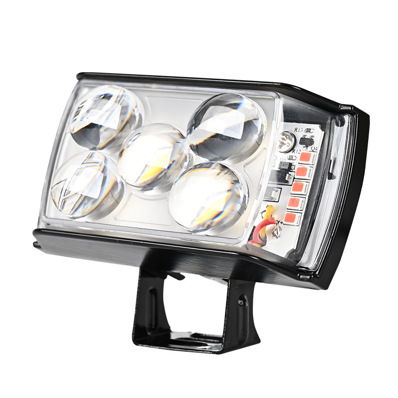 Lámpara de luz corta de tres lados de motocicleta LED flash de explosión de luz intensa exterior de farol integrado de pavimentación de carretera para vehículo eléctrico image 9