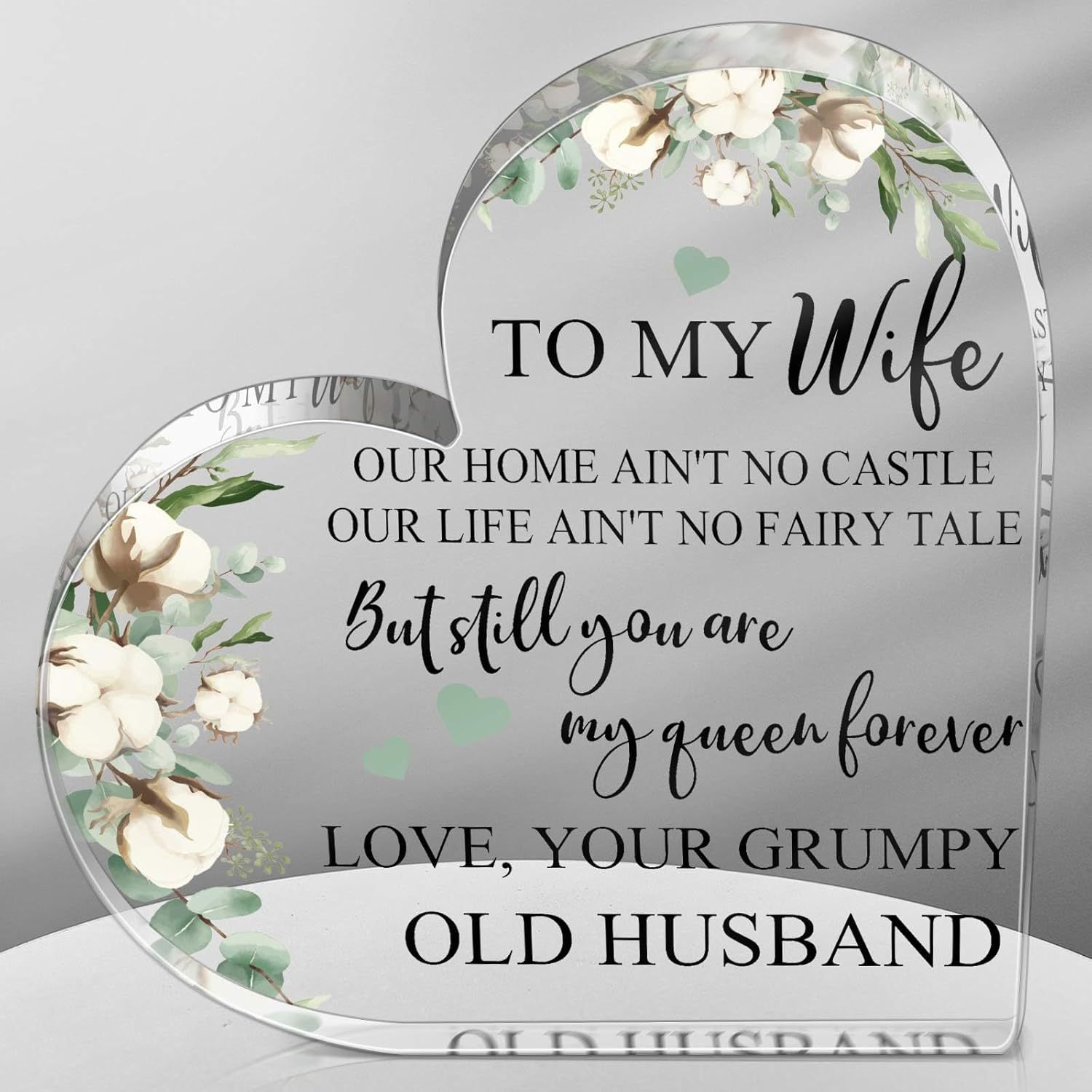 Yulejo 送给妻子的礼物,送给女性亚克力心形礼物,适合她周年纪念