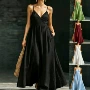 v领口袋夏季跨境连衣裙