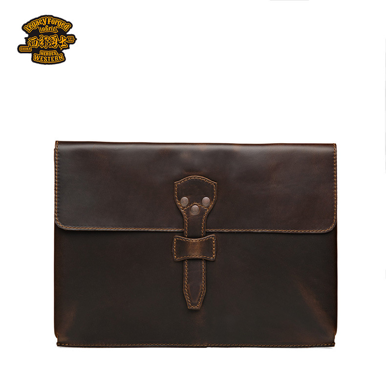 Western Warriors First-Layer Cowhide Tablet Bag