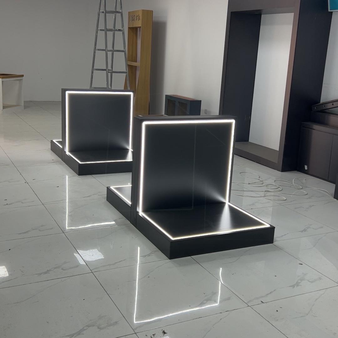 智能马桶展示台坐便器样品展示架发光圆台水龙头展示柜