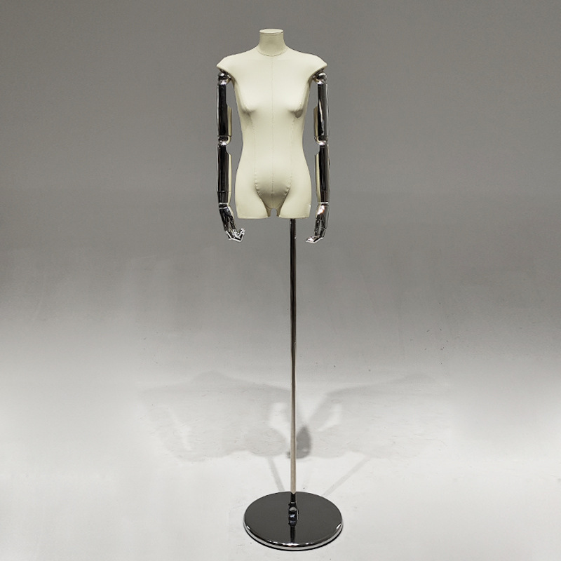 Cuero coreano PU modelo de cuerpo plano accesorios tienda de ropa de mujer mitad plano pecho pequeño estante de exhibición de ropa maniquí de ventana