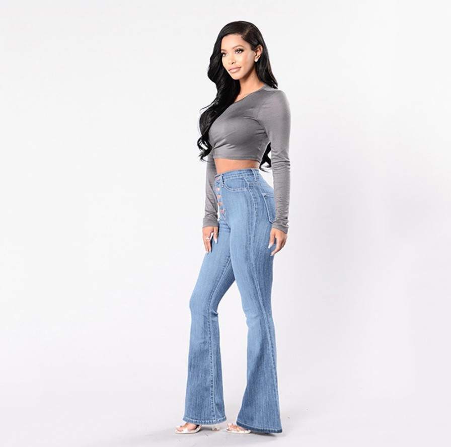 Täglich Straße Klassischer Stil Pendeln Einfarbig In Voller Länge Jeans display picture 4