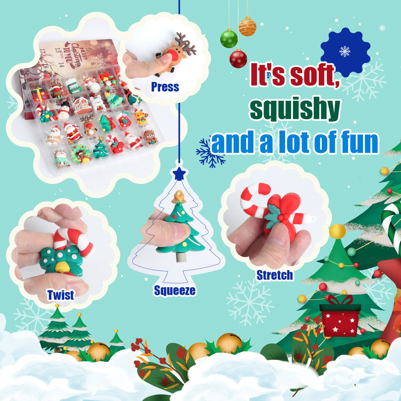 クロスボーダークリスマスブラインドボックス子供のパーティーギフト減圧DIY手で切れるカウントダウンカレンダーブラインドボックスクリスマスおもちゃ|undefined