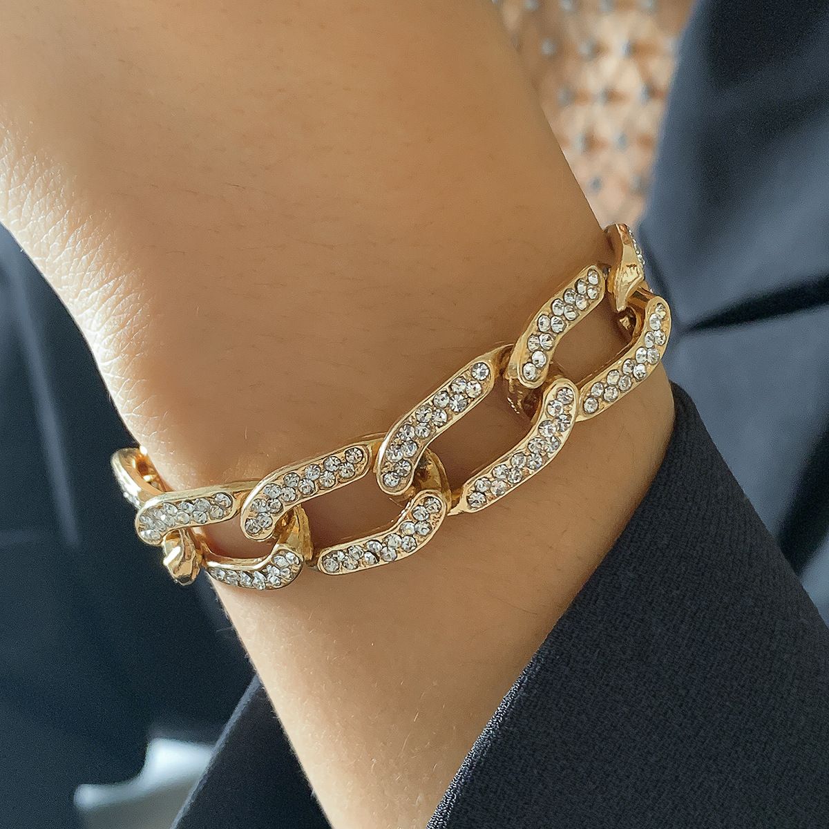 Jewelry Niche Micro Inlaid Diamond Cuban Versatile Collarbone Neck Chain Minimalist Women's Punk Necklace_voghion.com