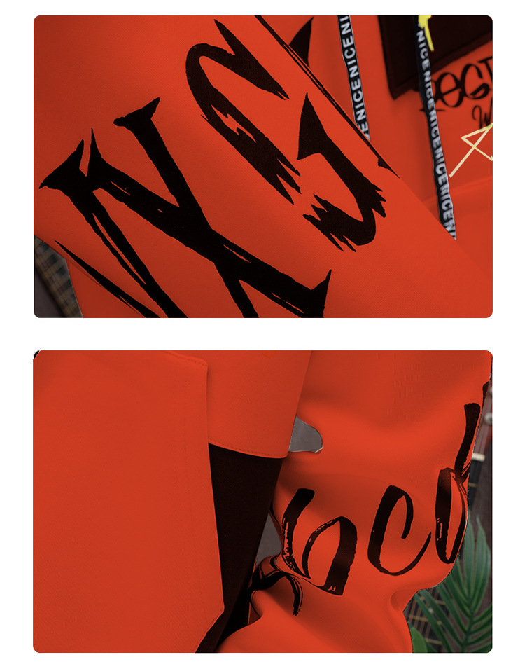 Autumn and winter youth sports suit men's 2023 Korean version junior and high school students velvet thickened hooded sweatshirt_voghion.com