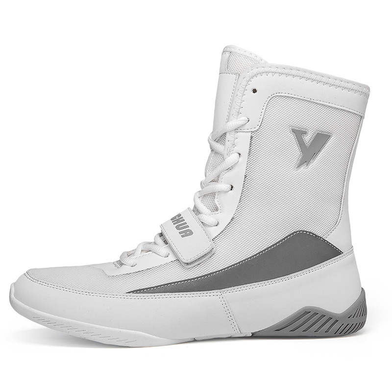 Fábrica directa de zapatos de lucha libre, zapatos de boxeo de entrenamiento de interiores, zapatos de boxeo de alto tamaño transfronterizos