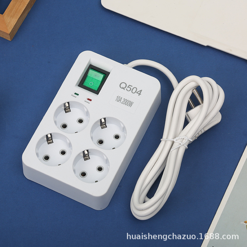 双指示灯工作灯电源灯多孔对插欧式欧孔欧插欧洲外贸插座