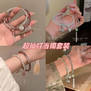 New Chinese ancient style national fashion Bell bracelet women's suit light luxury niche exquisite bracelet high-grade tassel accessories