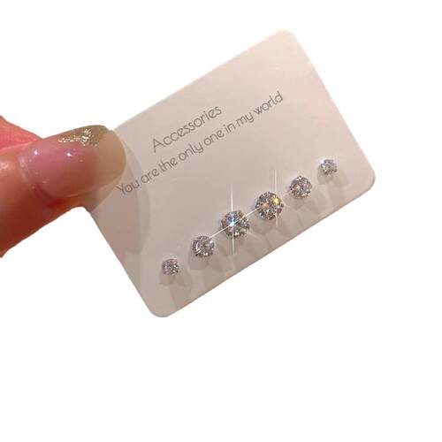Cross-border hot style versatile zircon earring set for women, light luxury, high-end, temperament, earrings, exquisite earrings and earrings