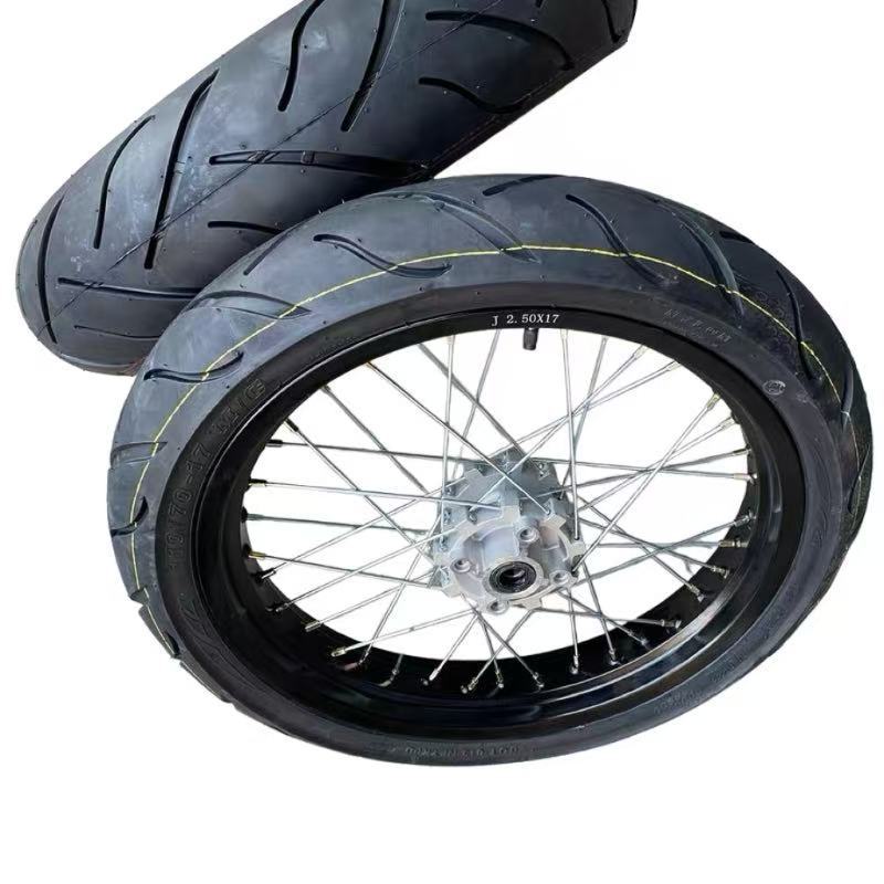 Bosol Cheetah Rabbit Hunting Huayang K1 T2 Off-Road Motorcycle Modification Accessories Front and Rear 17 Widened Slick Tire Assembly