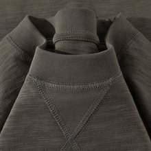橄榄灰300g重磅竹节棉透气短袖T恤 纯色宽松倒三角五分袖复古体恤