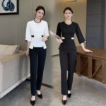 新款美容师工作服前台酒店美容院职业套装足疗足浴技师工作服接待