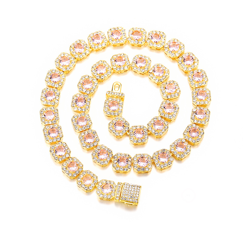 Hip-Hop Geometric Alloy Inlay Rhinestones Unisex Necklace 1 Piece