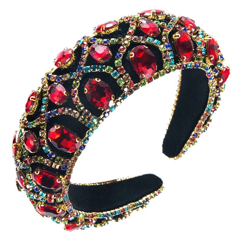 Heming diadema industria pesada europea y americana esponja terciopelo diadema hembra wide edge retro lavado de cara internet celebridad mismo estilo accesorios para el cabello al por mayor