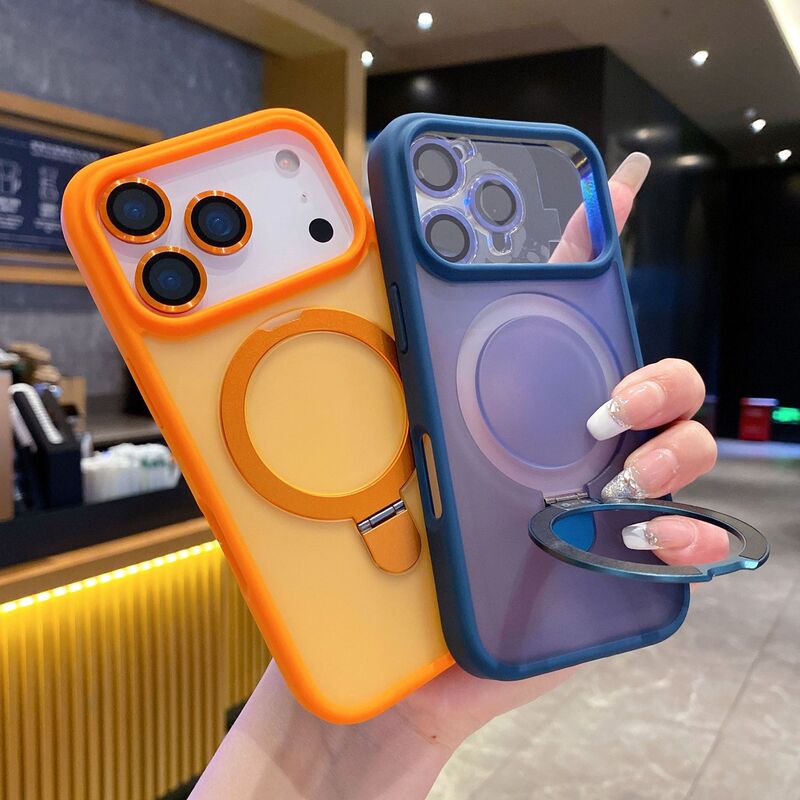 适用iPhone17pro手机壳磨砂肤感磁吸支架苹果16promax防摔保护套|undefined