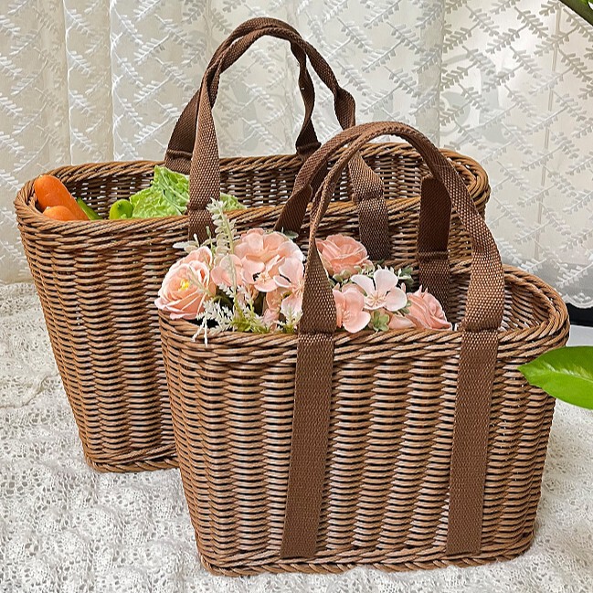 Customized Rattan Storage Basket Shopping Basket Supermarket Bath Vegetable Basket Fruit Basket Woven Outdoor Picnic Picking Basket Customized Rattan Storage Basket Shopping Basket Supermarket Bath Vegetable Basket Fruit Basket Woven Outdoor Picnic Picking Basket