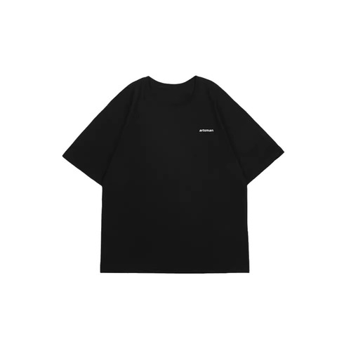 Directly supplied by the manufacturer 220g heavy-duty black cotton trendy loose-fit short-sleeve T-shirt summer men's fashion half-sleeve top