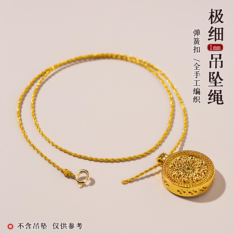 Colgante de alambre de oro fino colgante de oro jade colgante de collar de collar de cuerdas a través de especial