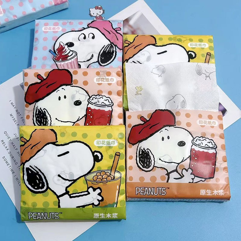 กระดาษทิชชู่พิมพ์ลาย Snoopy มีฮู้ด (1 แพ็ค)