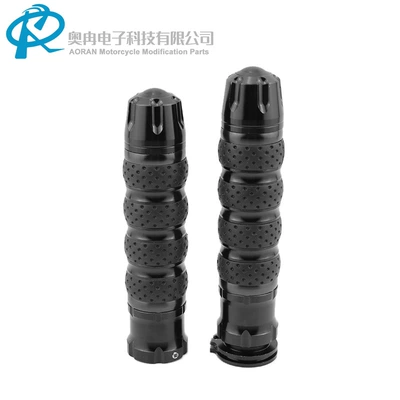 Motorcycle Modified Handlebar Grips, Universal Cnc Aluminum Alloy Throttle Handlebar Grip Rubber Sleeve with Throttle Core (Motorcycle Handle Cover) - all-black-1-pair-pvc-box