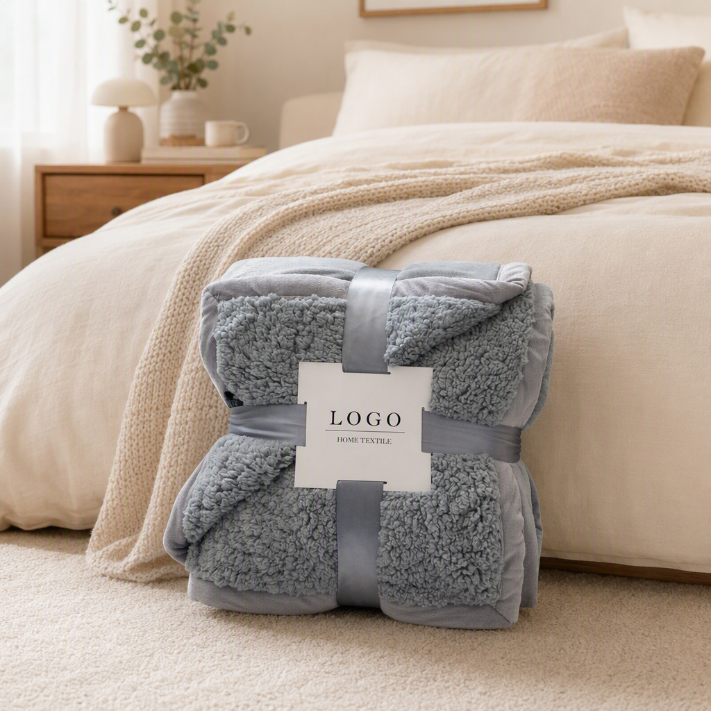 Customized Coral Fleece Blanket, Thickened for Autumn and Winter, Processing with Provided Pictures and Samples, Modern Simple Solid Color Throw Blanket, Thin Style