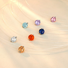 s925纯银爆闪烟花切彩锆项链人鱼之泪锆石透明鱼线锁骨链早春配饰