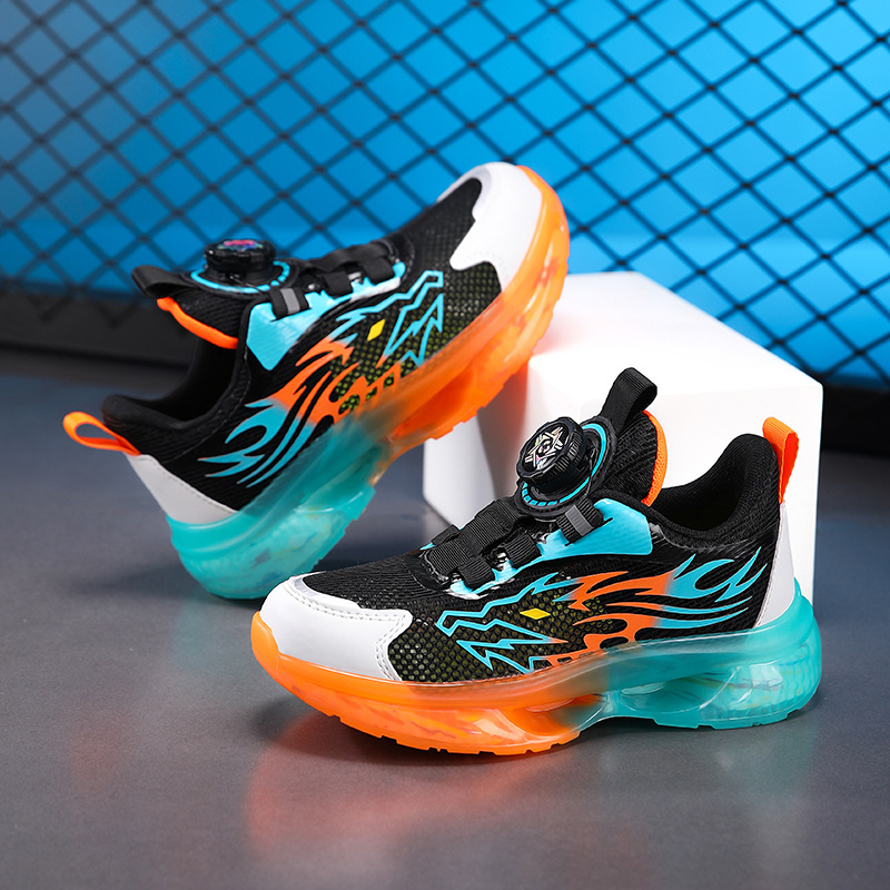 Calzado deportivo para niños 2025 primavera nuevo estilo transpirable de una sola red para niños zapatos casuales de suela suave para niños grandes