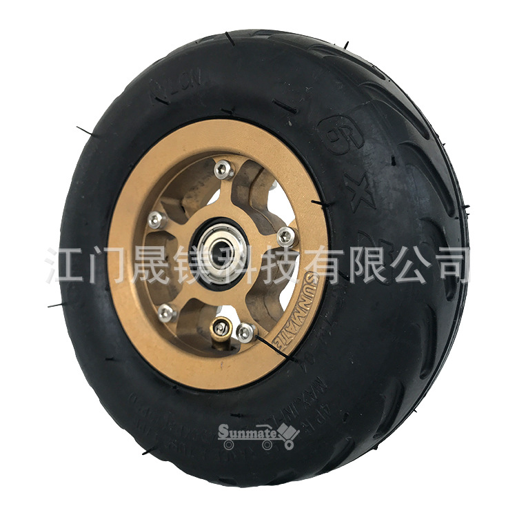 厂家生产 电动滑板车手推车橡胶胎充气轮 塑料轮毂  150*50 6寸