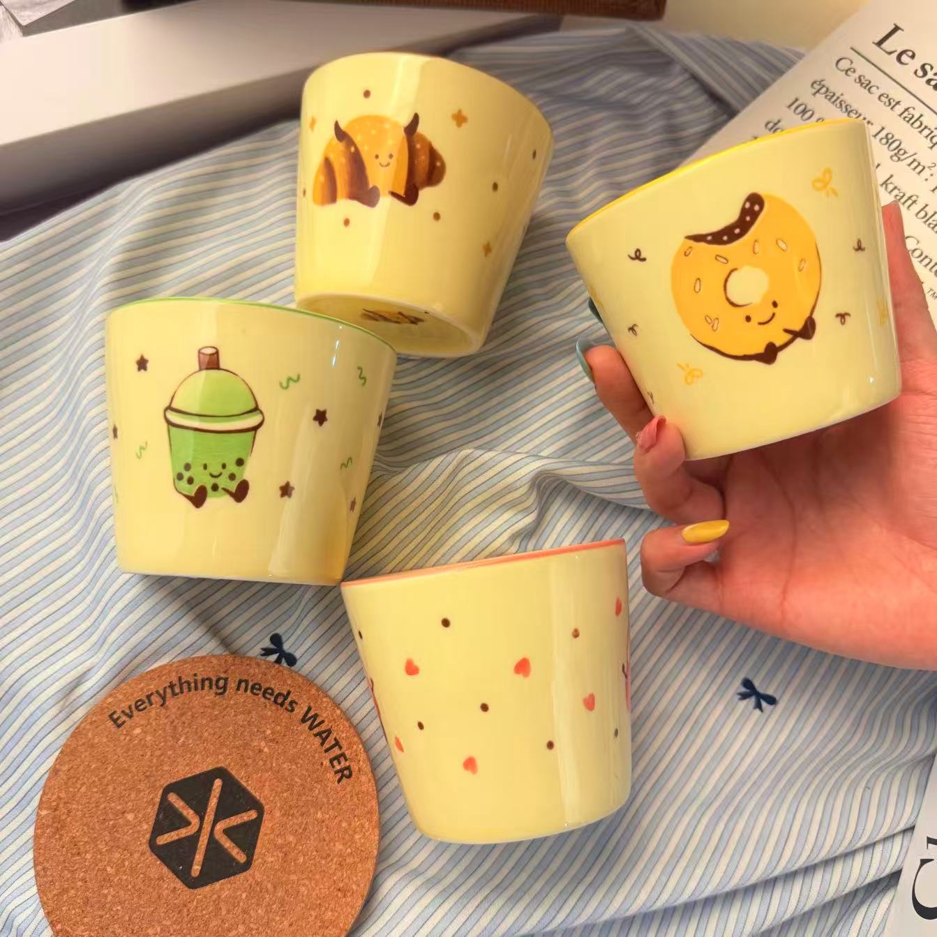 Frutas encantadoras tazas de cerámica caseras nuevas tazas de café de alto valor, tazas de leche, tazas de desayuno, tazas de café image 3