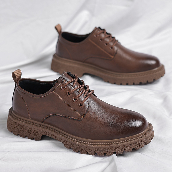 Retro casual low men's shoes platform English style