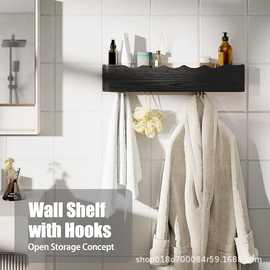 木制置物架客厅入户门挂式衣帽架实木玄关墙上收纳架墙壁挂衣架