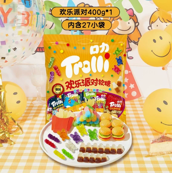Желейные конфеты (TROLLI) для ланча — набор разных форм и вкусов, смешанный пакет 77 г