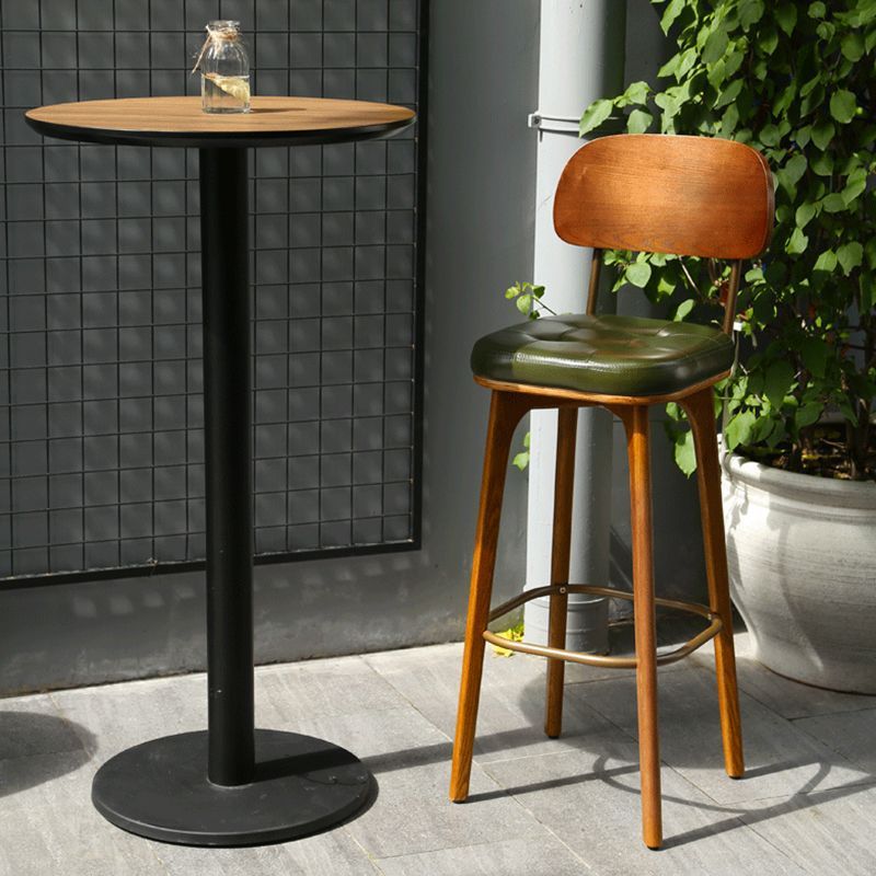 Nordic Solid Wood Bar Chair Modern Simple Dessert Shop Bar Chair Home Industrial Style Bar Chair Backrest High Stool