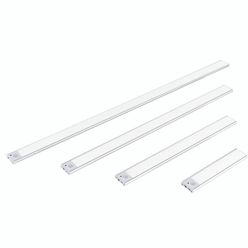 Luz de inducción ultradelgada recargable, adhesiva y magnética para armarios