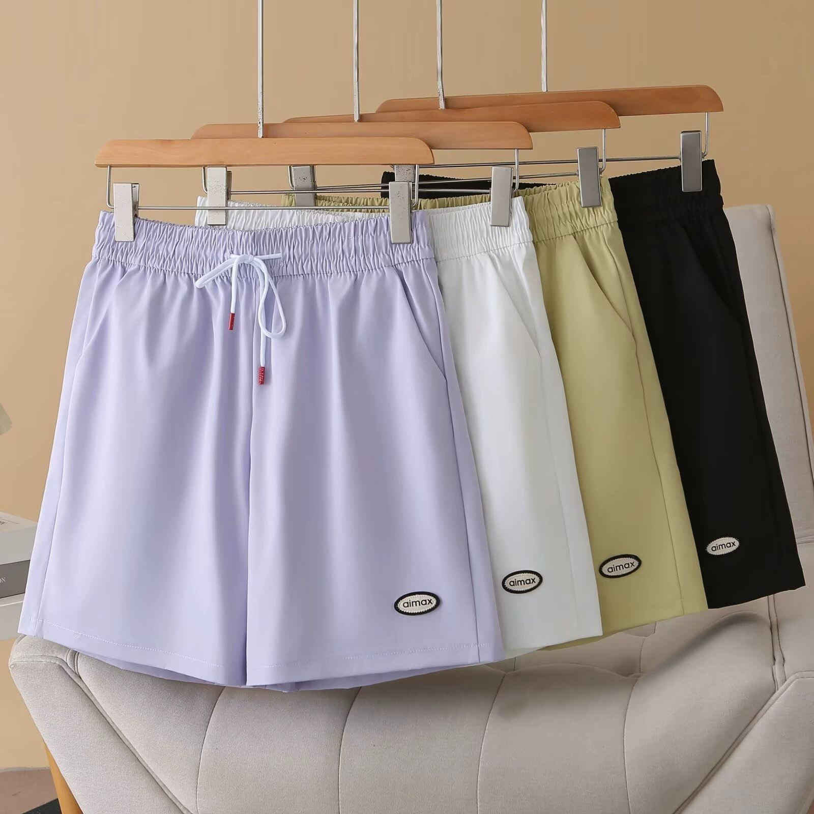 2025 новые летние быстросохнущие спортивные шорты большого размера для полных женщин, простые и универсальные, свободные и удобные повседневные брюки 8807