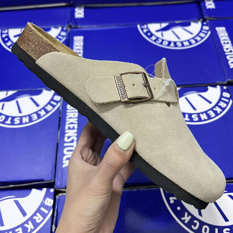 French Retro Soft-Soled Closed-Toe Mules for Women 2025 Spring Japanese Style Slip-On Fashion Lazy Genuine Leather Birkenstock Shoes