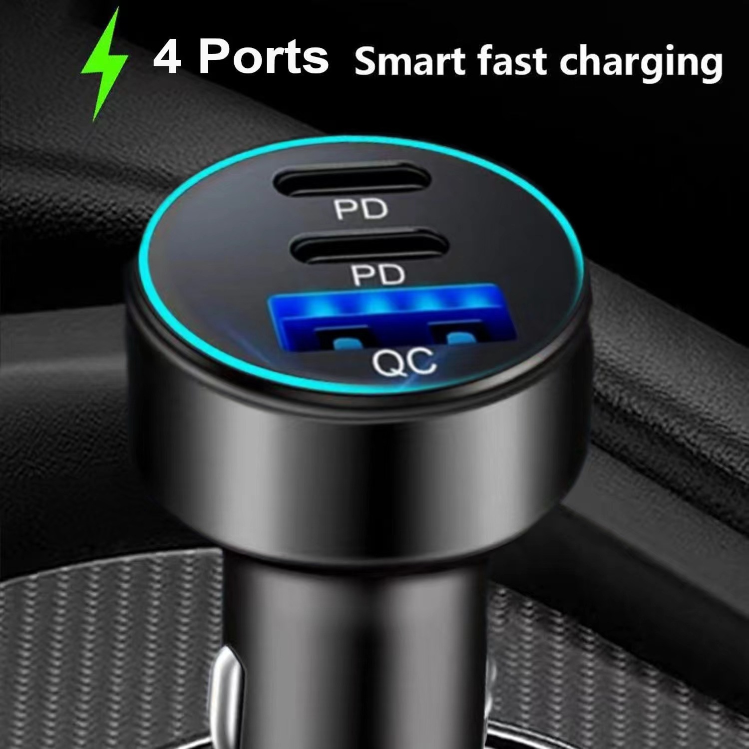 Cross-Border 2C1A Car Charger Suitable for Apple 15 and 16 Super Fast Charging, One-To-Three Car Charger with 78W High Power