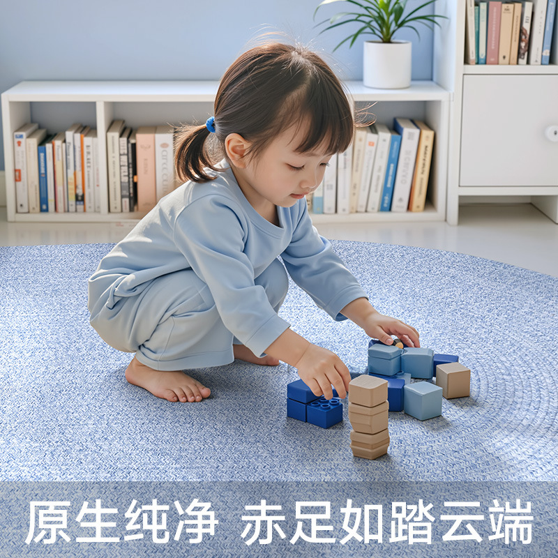 シンプルで軽い高級綿糸織りリビングルームカーペット大面積コーヒーテーブルティールームホームベッドルームベッドサイドマット接着剤不使用のカーペット|undefined