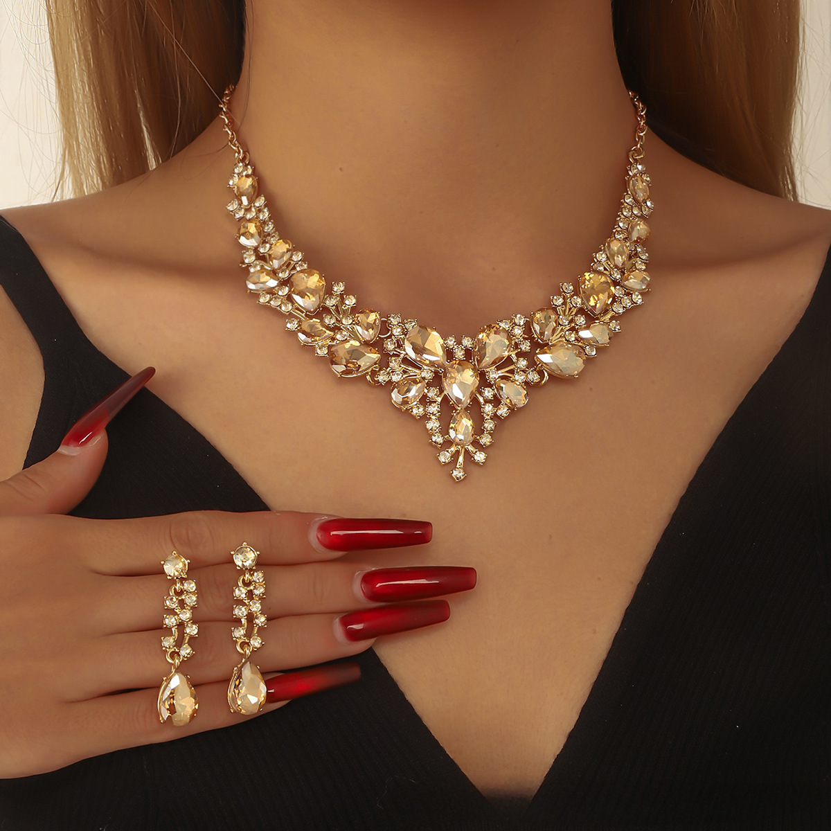 25273 champagne color two-piece set