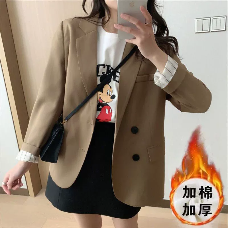Demi-season classic suit jacket for students, oversize, Korean style