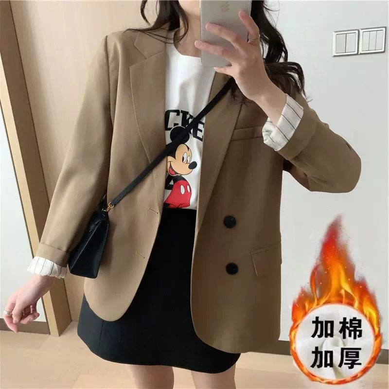 Demi-season classic suit jacket for students, oversize, Korean style