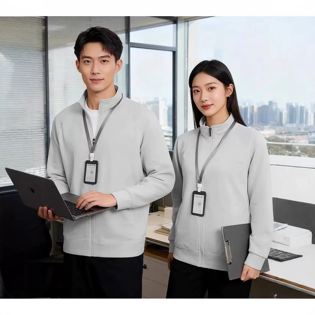 秋冬高端银狐绒卫衣工作服年会团建活动衫印字刺绣logo工作服外套